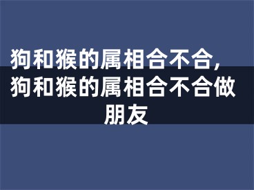 狗和猴的属相合不合,狗和猴的属相合不合做朋友