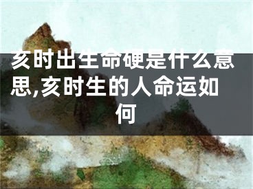 亥时出生命硬是什么意思,亥时生的人命运如何