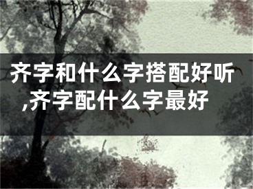 齐字和什么字搭配好听,齐字配什么字最好