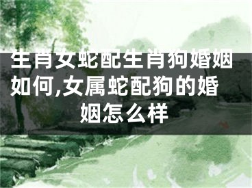 生肖女蛇配生肖狗婚姻如何,女属蛇配狗的婚姻怎么样