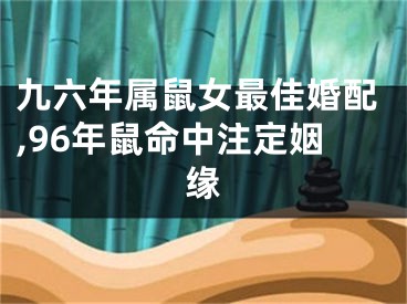 九六年属鼠女最佳婚配,96年鼠命中注定姻缘
