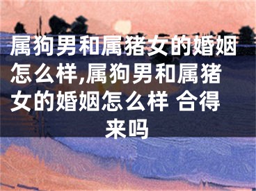 属狗男和属猪女的婚姻怎么样,属狗男和属猪女的婚姻怎么样 合得来吗