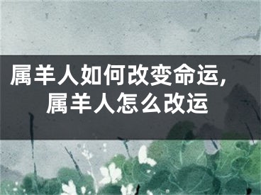属羊人如何改变命运,属羊人怎么改运