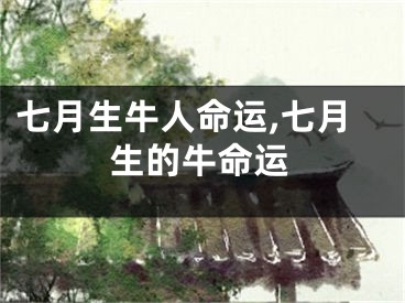 七月生牛人命运,七月生的牛命运