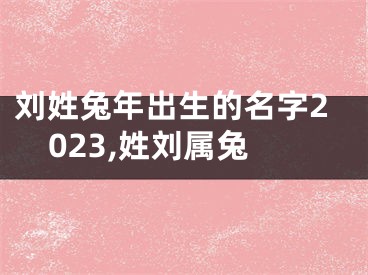 刘姓兔年出生的名字2023,姓刘属兔