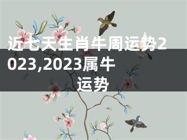 近七天生肖牛周运势2023,2023属牛运势