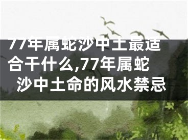 77年属蛇沙中土最适合干什么,77年属蛇沙中土命的风水禁忌