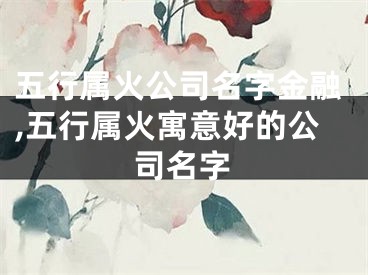五行属火公司名字金融,五行属火寓意好的公司名字