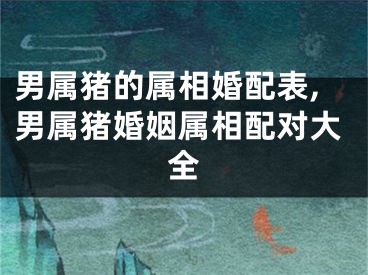 男属猪的属相婚配表,男属猪婚姻属相配对大全