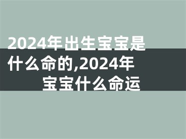 2024年出生宝宝是什么命的,2024年宝宝什么命运