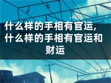 什么样的手相有官运,什么样的手相有官运和财运