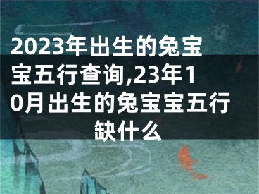 2023年出生的兔宝宝五行查询,23年10月出生的兔宝宝五行缺什么