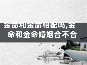 金命和金命相配吗,金命和金命婚姻合不合