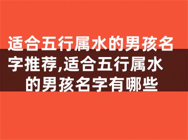 适合五行属水的男孩名字推荐,适合五行属水的男孩名字有哪些