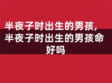 半夜子时出生的男孩,半夜子时出生的男孩命好吗