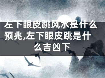 左下眼皮跳风水是什么预兆,左下眼皮跳是什么吉凶下