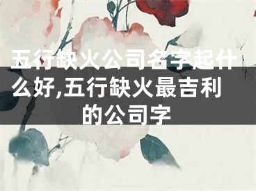 五行缺火公司名字起什么好,五行缺火最吉利的公司字