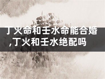 丁火命和壬水命能合婚,丁火和壬水绝配吗