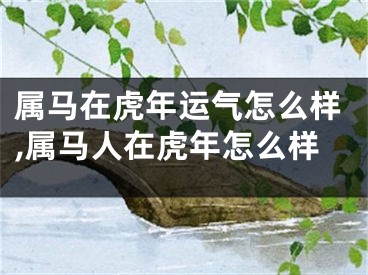 属马在虎年运气怎么样,属马人在虎年怎么样