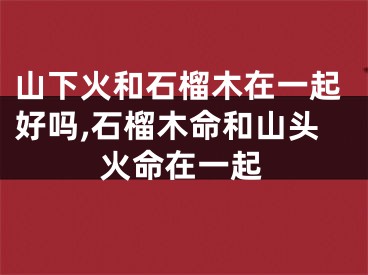 山下火和石榴木在一起好吗,石榴木命和山头火命在一起