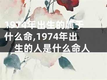 1974年出生的属于什么命,1974年出生的人是什么命人