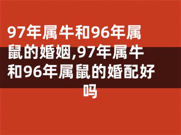 97年属牛和96年属鼠的婚姻,97年属牛和96年属鼠的婚配好吗