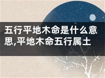 五行平地木命是什么意思,平地木命五行属土