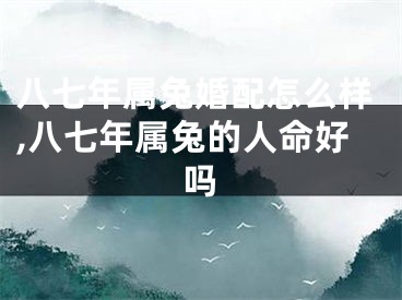八七年属兔婚配怎么样,八七年属兔的人命好吗