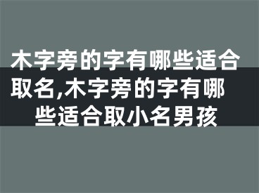 木字旁的字有哪些适合取名,木字旁的字有哪些适合取小名男孩