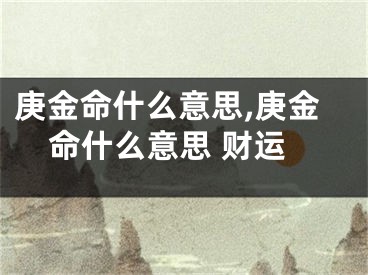 庚金命什么意思,庚金命什么意思 财运