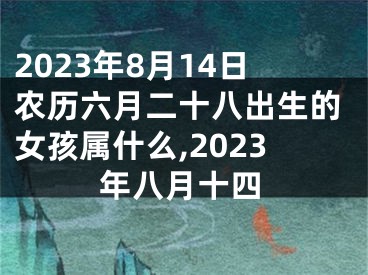 2023年8月14日农历六月二十八出生的女孩属什么,2023年八月十四