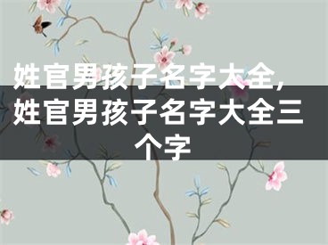 姓官男孩子名字大全,姓官男孩子名字大全三个字