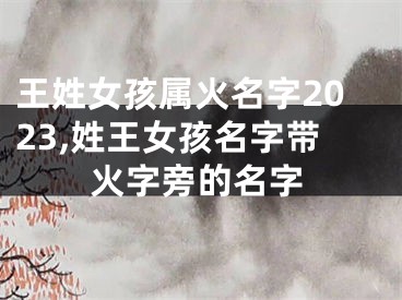 王姓女孩属火名字2023,姓王女孩名字带火字旁的名字