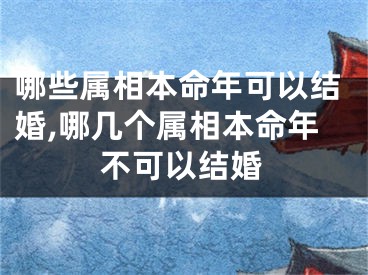 哪些属相本命年可以结婚,哪几个属相本命年不可以结婚