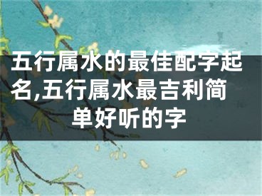 五行属水的最佳配字起名,五行属水最吉利简单好听的字