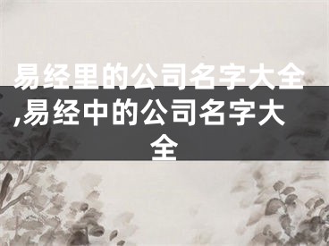 易经里的公司名字大全,易经中的公司名字大全