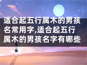 适合起五行属木的男孩名常用字,适合起五行属木的男孩名字有哪些