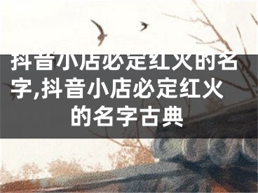 抖音小店必定红火的名字,抖音小店必定红火的名字古典