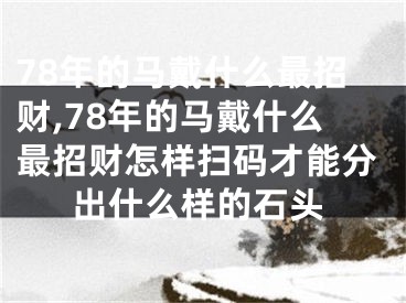 78年的马戴什么最招财,78年的马戴什么最招财怎样扫码才能分出什么样的石头