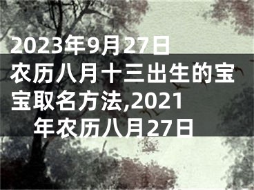 2023年9月27日农历八月十三出生的宝宝取名方法,2021年农历八月27日