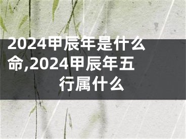 2024甲辰年是什么命,2024甲辰年五行属什么