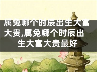 属兔哪个时辰出生大富大贵,属兔哪个时辰出生大富大贵最好