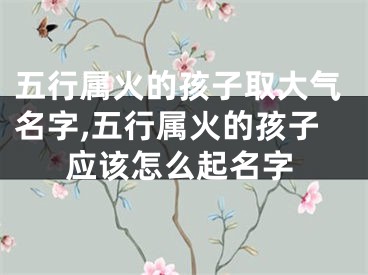五行属火的孩子取大气名字,五行属火的孩子应该怎么起名字