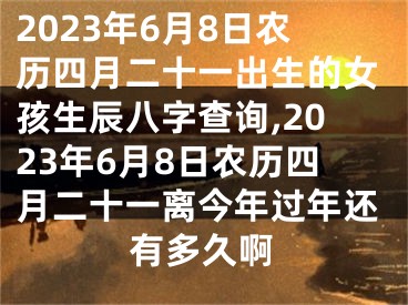 2023年6月8日农历四月二十一出生的女孩生辰八字查询,2023年6月8日农历四月二十一离今年过年还有多久啊