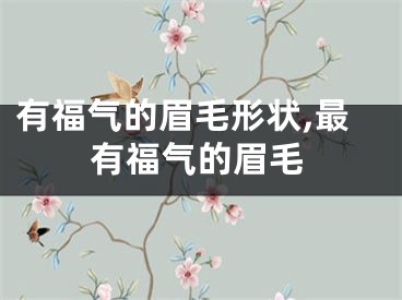 有福气的眉毛形状,最有福气的眉毛