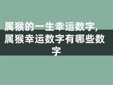属猴的一生幸运数字,属猴幸运数字有哪些数字