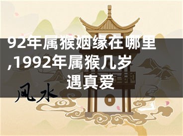 92年属猴姻缘在哪里,1992年属猴几岁遇真爱