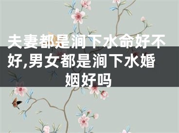 夫妻都是涧下水命好不好,男女都是涧下水婚姻好吗
