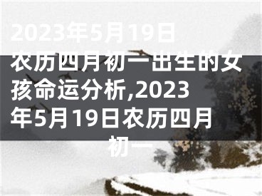 2023年5月19日农历四月初一出生的女孩命运分析,2023年5月19日农历四月初一