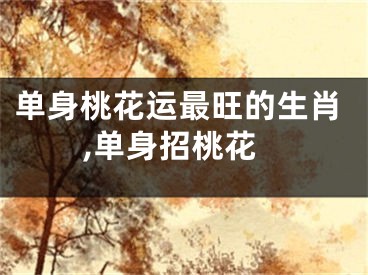 单身桃花运最旺的生肖,单身招桃花